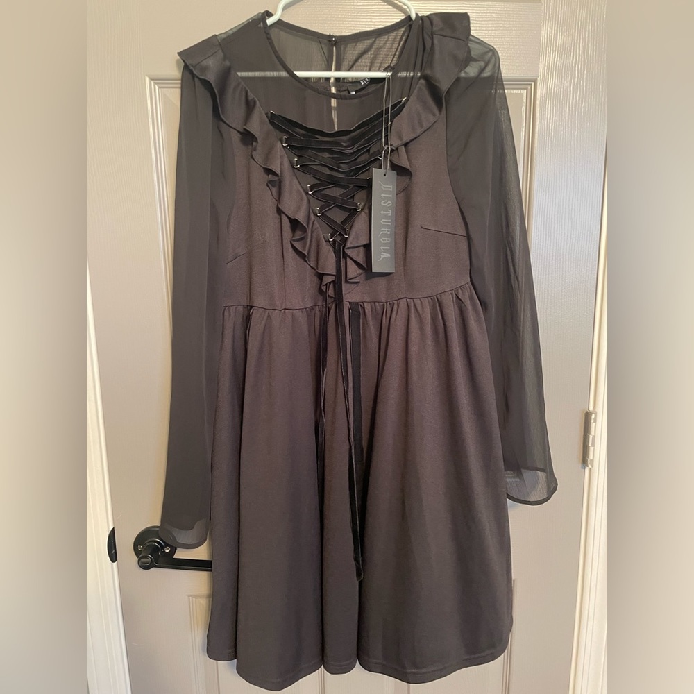Disturbia Baudelaire Lace Up Dress